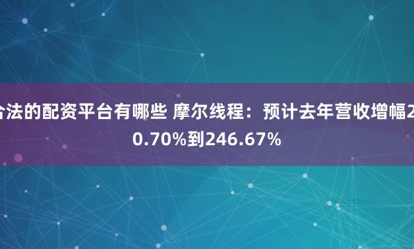 合法的配资平台有哪些 摩尔线程：预计去年营收增幅230.70%到246.67%