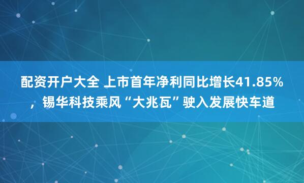 配资开户大全 上市首年净利同比增长41.85%，锡华科技乘风“大兆瓦”驶入发展快车道